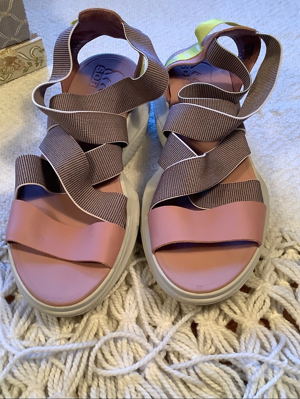Sorel Pink Explorer Blitz Platform Sandals